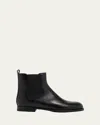 Manolo Blahnik Chelsa Leather Chelsea Ankle Booties In Black