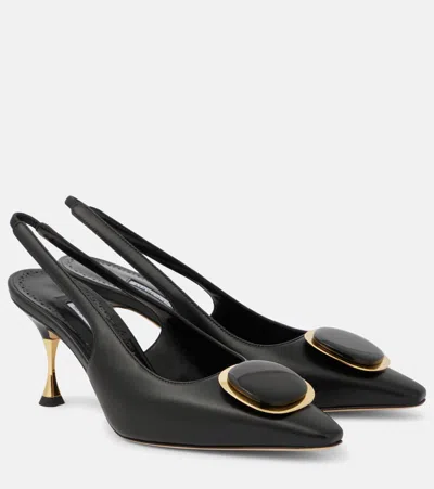 Manolo Blahnik Chiaran 70 Leather Slingback Pumps In Black