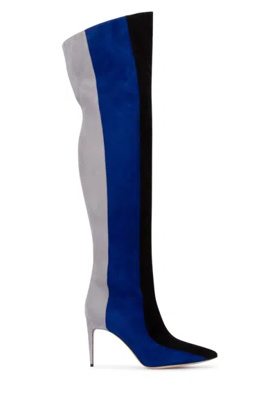 Manolo Blahnik Chicuyuhi 85mm Suede Thigh High Boots In Animal Print