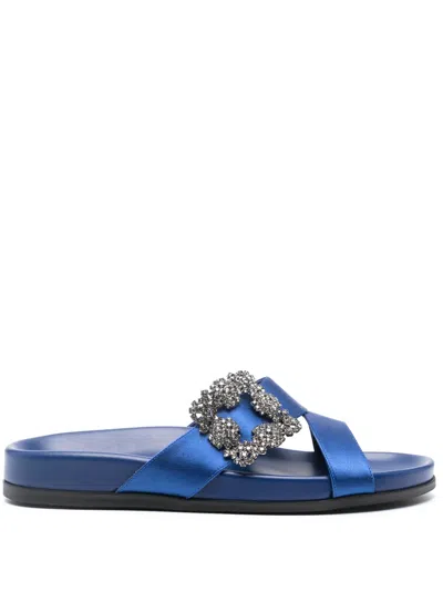 MANOLO BLAHNIK CHILANGHI CRYSTAL-EMBELLISHED SANDALS