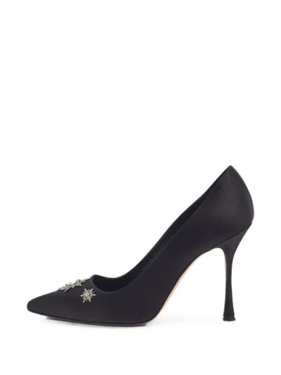 Pre-owned Manolo Blahnik Chilanghi Star-embellished Pumps In Black