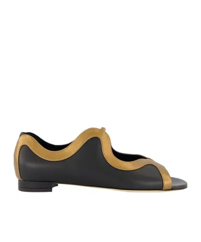 Manolo Blahnik Chilki Leather Sandals In Black
