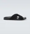 Manolo Blahnik Chiltern Suede Slides In Black