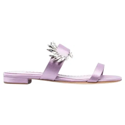 Manolo Blahnik Chivela 010 Flat Sandals In Purple