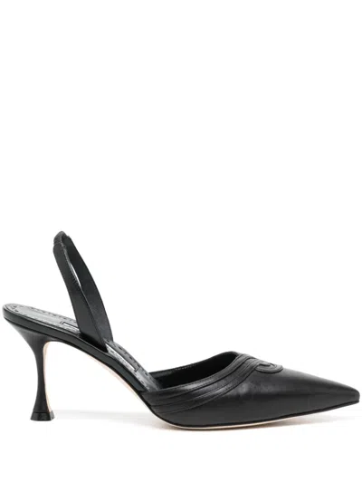Manolo Blahnik Chongasli 70mm Swirl-embellished Pumps In Black