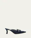 Manolo Blahnik Circolu Embroidered Bow Mules In Blue