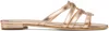 Manolo Blahnik Metallic Leather Caged Flat Sandals In 2266 Copp