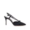 Manolo Blahnik Corintia 90 Bow-embellished Crepe De Chine Slingback Pumps