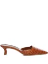Manolo Blahnik Crocodile-embossed Mules In Multi