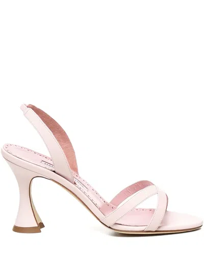 Manolo Blahnik Crossover-strap Slingback Sandals In Pink