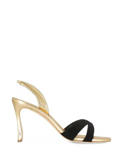 Manolo Blahnik Crossover-strap Slingback Sandals In Gold