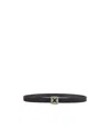 Manolo Blahnik Mini Hangisi Satin Belt With Crystal Buckle In Black