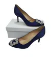 Manolo Blahnik Crystal Buckle Detail Design High Heels In Multicolor