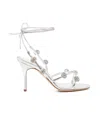 Manolo Blahnik Crystal Detail High-heeled Sandals In White