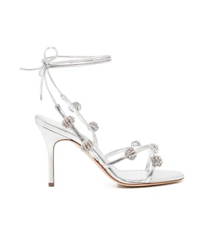 Manolo Blahnik Crystal Detail High-heeled Sandals In White