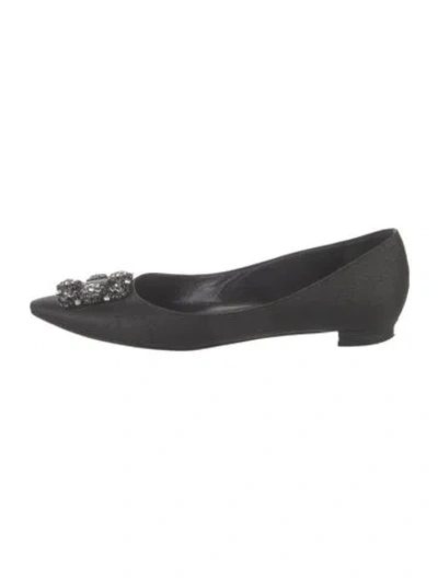 Pre-owned Manolo Blahnik Crystal Embellishments Flats In Multi