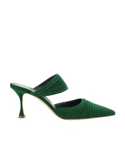 Manolo Blahnik Cusp High-heeled Shoes In Green