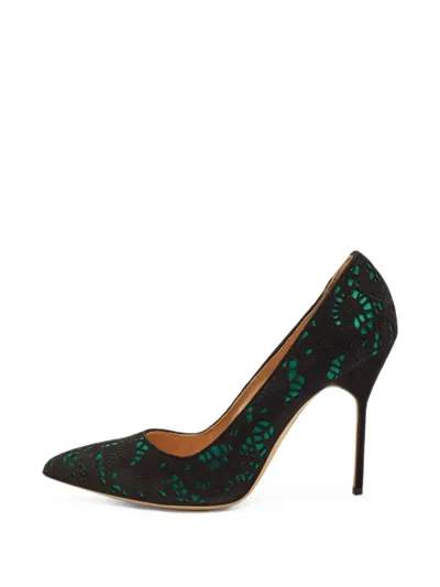 Pre-owned Manolo Blahnik Cut-out Pointed-toe Pumps In Black