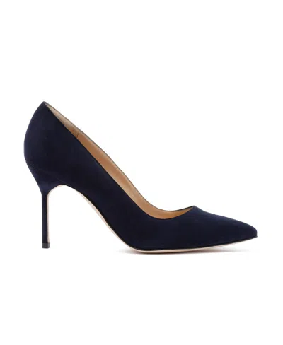 Manolo Blahnik Dark Blue Bb High Heels In Black