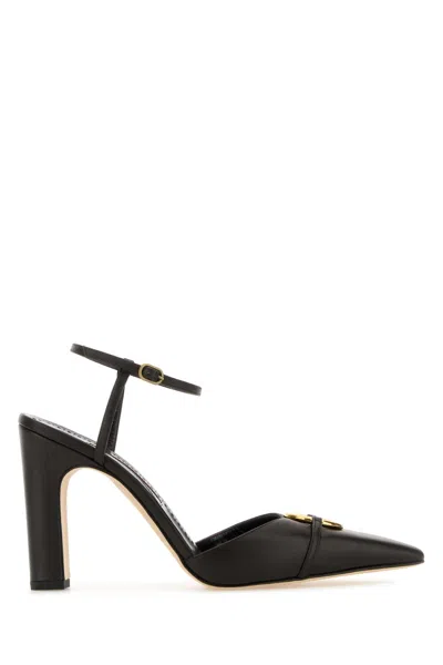 Manolo Blahnik Dark Brown Leather Querelle Pumps