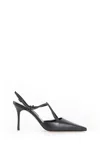 Manolo Blahnik Décolleté In Pelle Di Nappa Con T-bar In Black