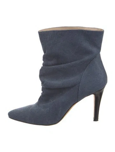Pre-owned Manolo Blahnik Denim Boots In Blue
