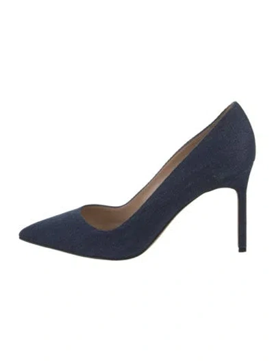Pre-owned Manolo Blahnik Denim Pumps In Blue