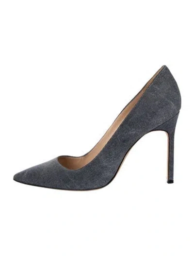 Pre-owned Manolo Blahnik Denim Pumps In Blue