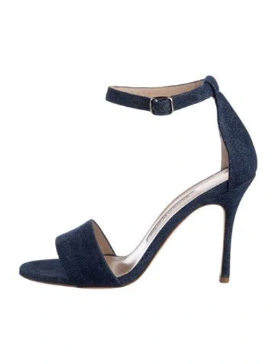 Pre-owned Manolo Blahnik Denim Pumps In Blue