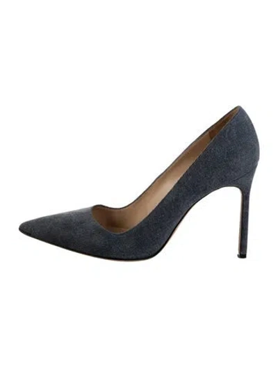Pre-owned Manolo Blahnik Denim Pumps In Blue