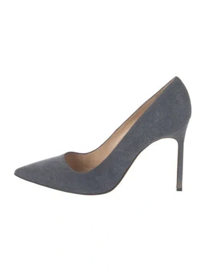 Pre-owned Manolo Blahnik Denim Pumps In Blue