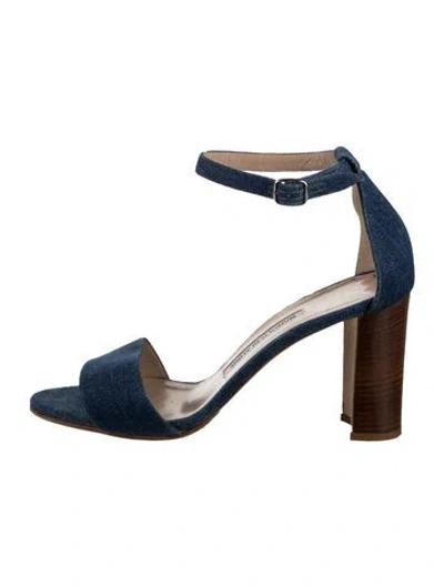 Pre-owned Manolo Blahnik Denim Pumps In Blue
