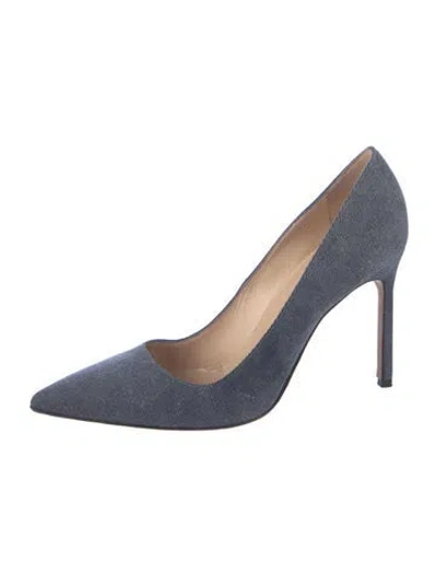 Pre-owned Manolo Blahnik Denim Pumps In Blue