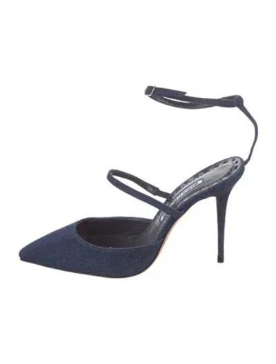 Pre-owned Manolo Blahnik Denim Pumps In Blue