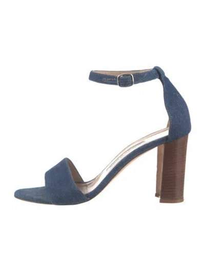 Pre-owned Manolo Blahnik Denim Sandals In Blue