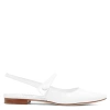 MANOLO BLAHNIK DIDIONFLAT WHITE PATENT FLATS