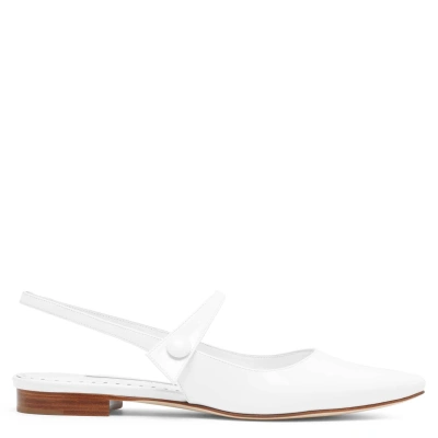 Manolo Blahnik Didionflat White Patent Flats