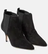Manolo Blahnik Dildi Otto Suede Ankle Boots In Black