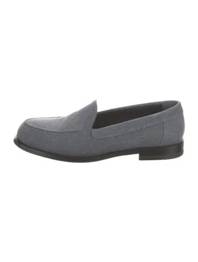 Pre-owned Manolo Blahnik Dineguardo Canvas Loafers In Blue