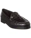 Manolo Blahnik Flat Leather Loafers In Black
