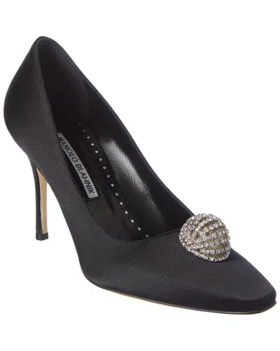 Manolo Blahnik Elbolita 90 Satin Pump In Transparent