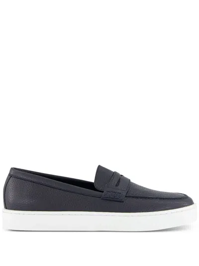 Manolo Blahnik Ellis Leather Loafers In Blue