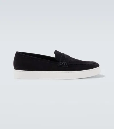 Manolo Blahnik Ellis Suede Loafers In Navy