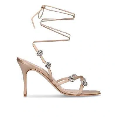 Pre-owned Manolo Blahnik Elsaka 090 Sandals In Beige