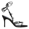 Manolo Blahnik Heel Sandals With Embellished Strappy Design In Black