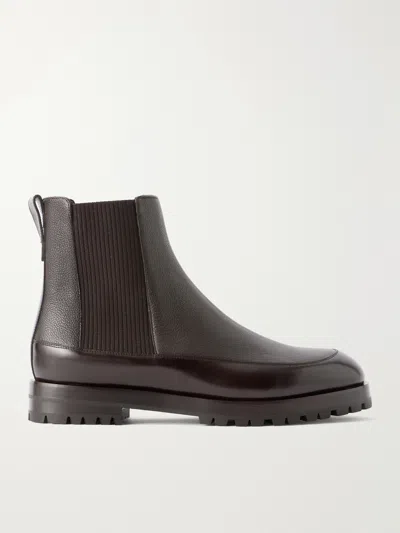 Manolo Blahnik Elvetico Manny Full-grain Leather Chelsea Boots In Brown