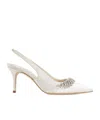 Manolo Blahnik Embellished Pointed Toe Pumps In Brown