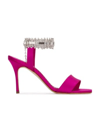 Manolo Blahnik Crystal Chain Stiletto Pumps In Pink