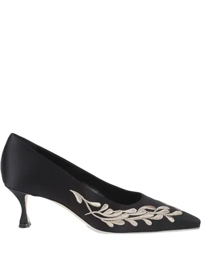 Manolo Blahnik Embroidered-detailing Pointed-toe Pumps In Animal Print