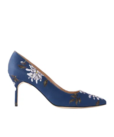 Manolo Blahnik Emilia Wickstead 70 Floral-print Woven Pumps In Multi